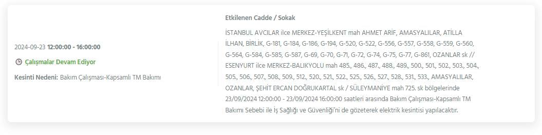 BEDAŞ duyurdu! İstanbul'un 22 ilçesinde elektrik kesintileri yaşanacak 28